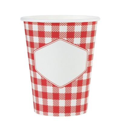 VASOS CARTON VICHY ROJO 10 UND