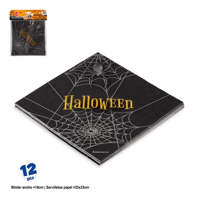 SERVILLETAS HALLOWEEN ARAÑA 12 UND
