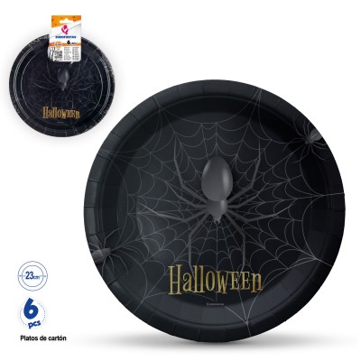 PLATOS CARTON ARAÑA 8 UND 23 CM