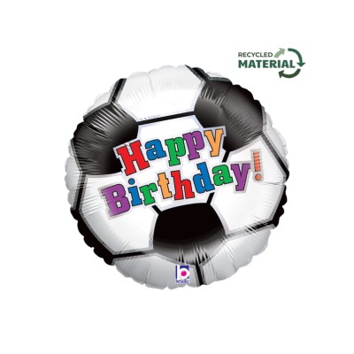 GLOBO FOIL HAPPY BDAY FUTBOL 18'