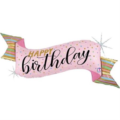 GLOBO BANNER PASTEL BIRTHDAY 45'