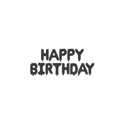 GLOBO FRASE  HAPPY BIRTHDAY NEGRO 340X35CM