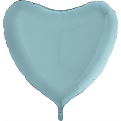 GLOBO FOIL CORAZON AZUL PASTEL 36'