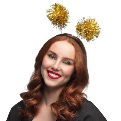 TIARA POMPONS ORO