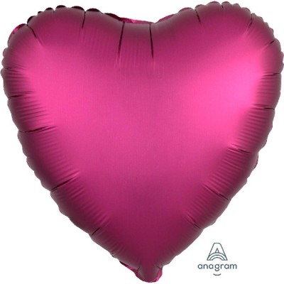 GLOBO CORAZON GRANATE SATIN 18'
