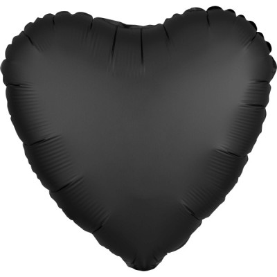 GLOBO CORAZON SATIN NEGRO 18'