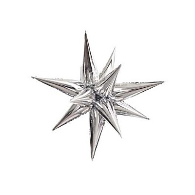 GLOBO 3D ESTRELLA PLATA 100 CM