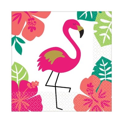 SERVILLETAS FLAMINGO 25 CM 16 UND
