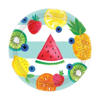 PLATOS FRUTAS 18 CM 8 UND