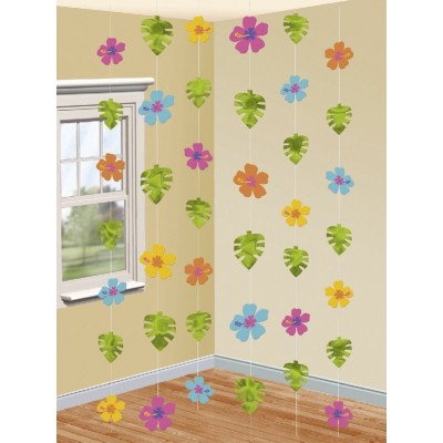 CORTINAS FLORES VERANO 6 PZAS