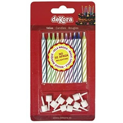 VELAS MAGICAS COLORES 10 UND