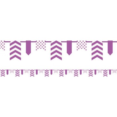 BANDERINES LILA RAYAS & TOPOS