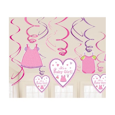 DECO. COLG BABY SHOWER GIRL 12 UND