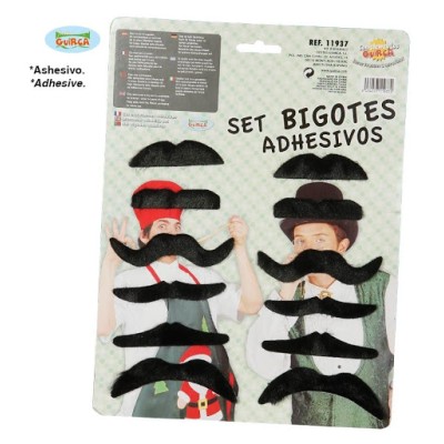 CARTON 12 BIGOTES ADHESIVOS