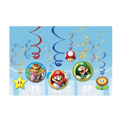 DECO. COLG: SUPER MARIO 12 PZAS