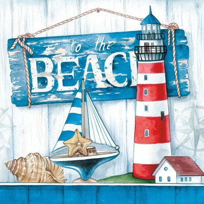 SERVILLETAS 33X33 FARO Y PLAYA