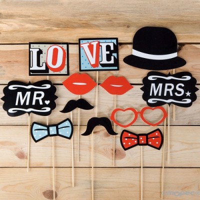 SET PHOTOCALL BODA VINTAGE 12 PZAS