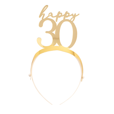 PACK 4 DIADEMA CUMPLE 30 ORO