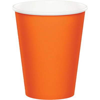 VASOS CARTON NARANJA 8 UND