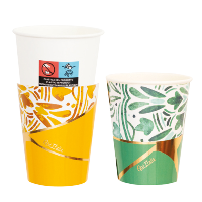 VASOS CARTON KINTSUGI VERDE Y AMARILLO 8 UND