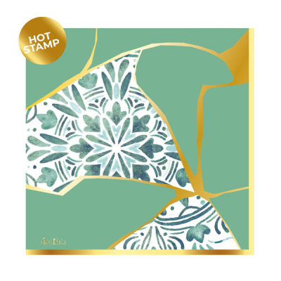 SERVILLETAS KINTSUGI VERDE Y AMARILLO 16 UND