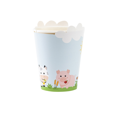VASOS CARTON ANIMALES GRANJA 8 UND