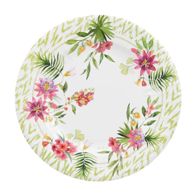 PLATOS CARTON PASSION FLOWERS 27 CM 8 UND