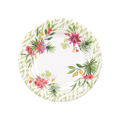 PLATOS CARTON PASSION FLOWERS 21 CM 8 UND
