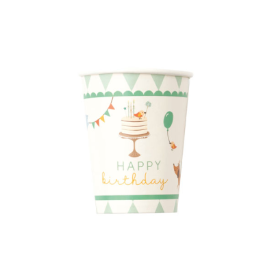 VASOS CARTON HAPPY BDAY KIDS 8 UND