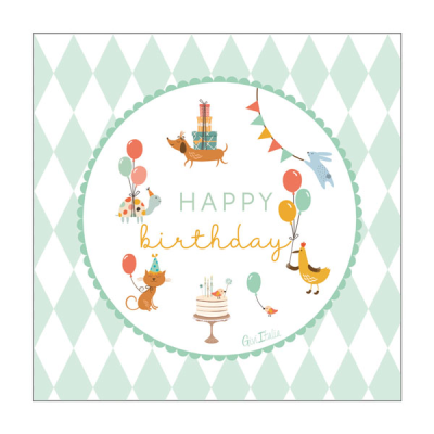 SERVILLETAS HAPPY BDAY KIDS 16 UND