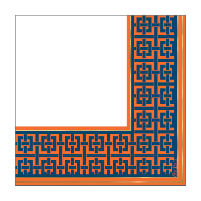 SERVILLETAS NARANJA Y AZUL 33 CM 16 UND