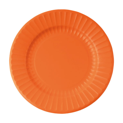 PLATOS CARTON NARANJA 27 CM 8 UND