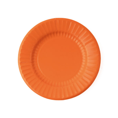 PLATOS CARTON NARANJA 21 CM 8 UND