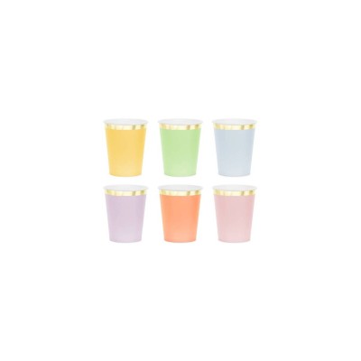 VASOS TONOS PASTEL ARCOIRIS 6 UND