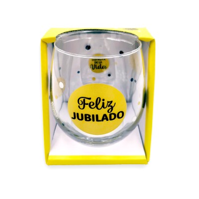 VASO CRISTAL FELIZ JUBILADO