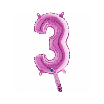 GLOBO FOIL ROSA N.3 - 35 CM
