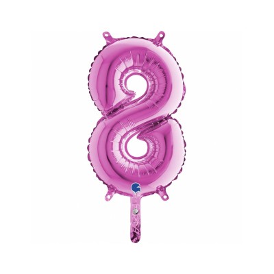 GLOBO FOIL ROSA N.8 - 35 CM