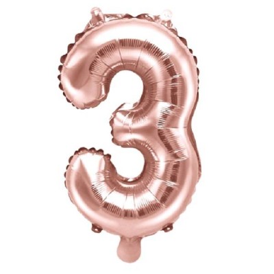 GLOBO FOIL ROSA/ORO N.3 - 35 CM