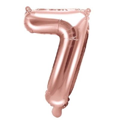 GLOBO FOIL ROSA/ORO N.7 - 35 CM