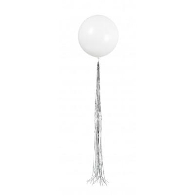 GLOBO BLANCO 24'CON DECO PLATA