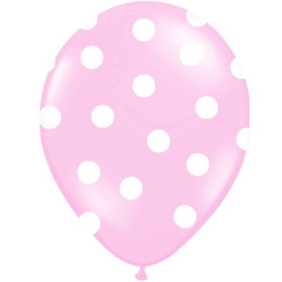 GLOBOS ROSA TOPOS BLANCO 12 UND