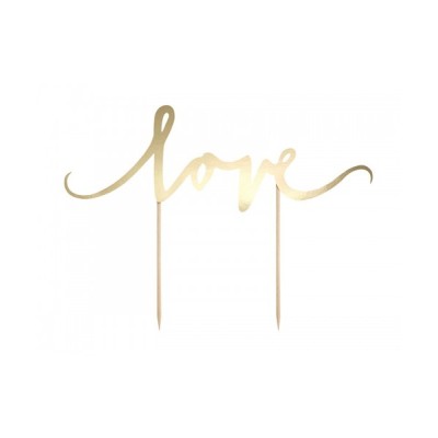 PASTEL TOPPER LOVE, ORO, 17CM.