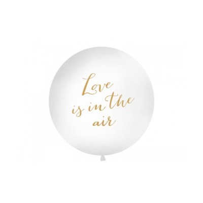 GLOBO GIGANTE DE 1 M, EL AMOR ESTÁ EN EL AIRE, BLANCO