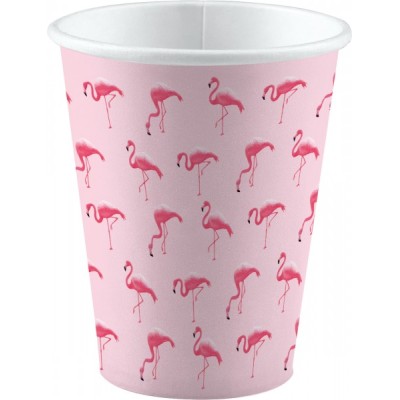 VASO CARTON COLECCION FLAMINGO 8 UND