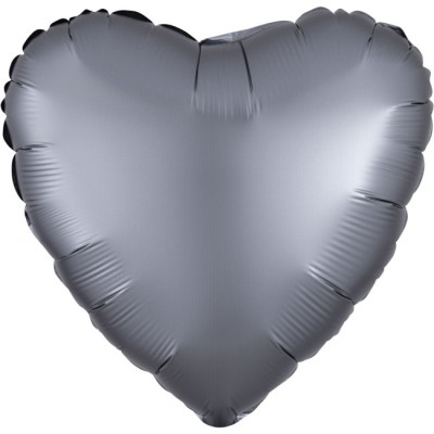 GLOBO CORAZON GRAFITO SATIN 18'