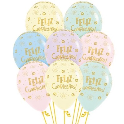 GLOBOS FELIZ CUMPLE PASTEL 12 UND