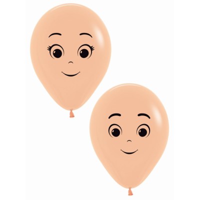 GLOBOS LATEX CARA CHICO / CHICA 12 UND