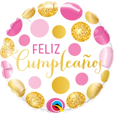 GLOBO FOIL ¨FELIZ CUMPLEAÑOS¨ TOPOS 18'
