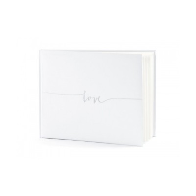 LIBRO DE FIRMAS BLANCO LETRAS PLATA 24 CM