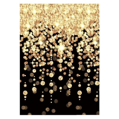 DECO PARED CASCADA LUCES ORO